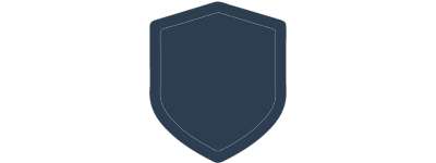 Dunkelblaue Schildform auf hellem Hintergrund.