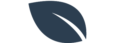 Grüne Blatt-Illustration mit geschwungener Kontur auf dunkelblauem Hintergrund.